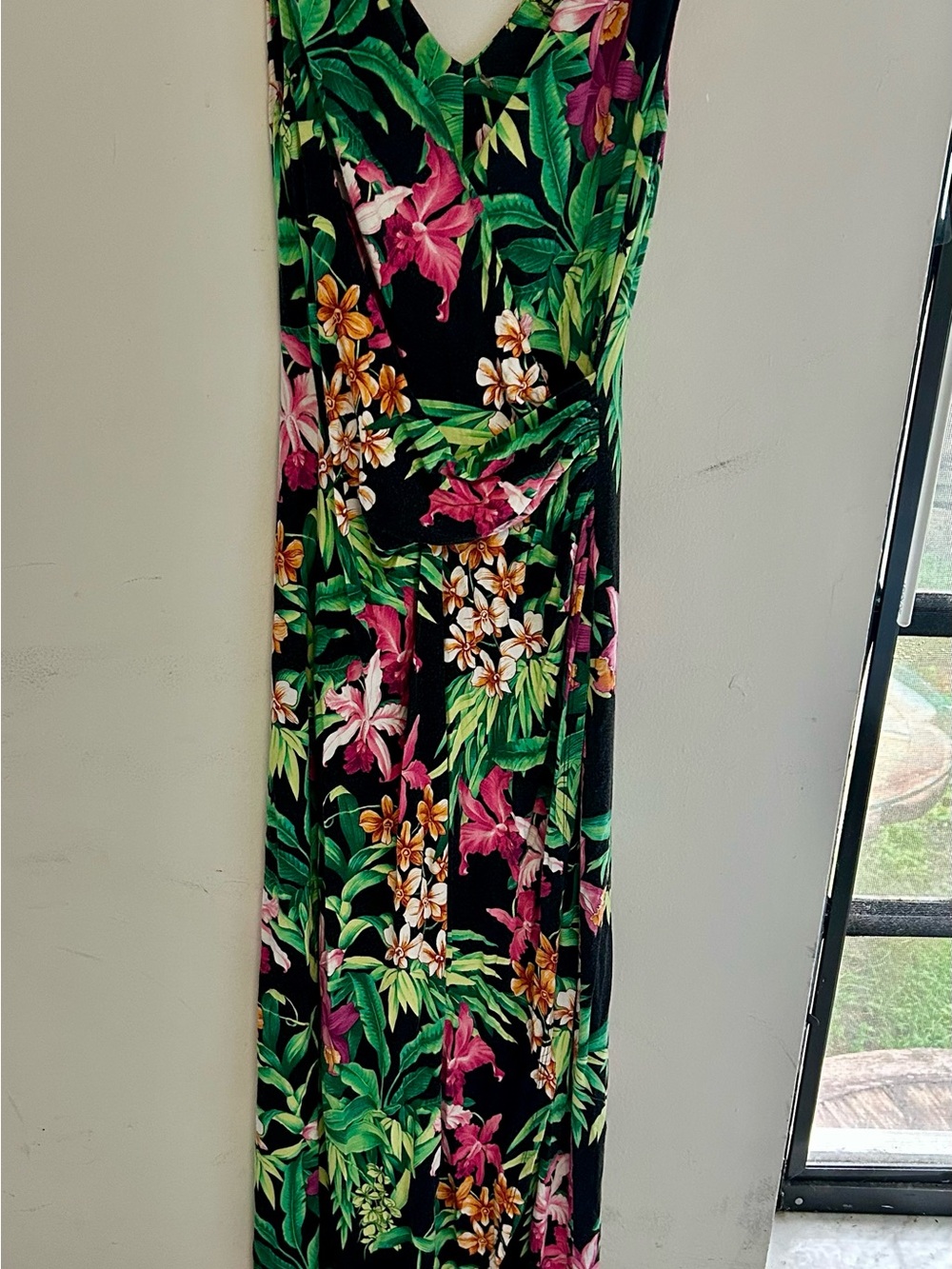 Tommy Bahama Black Tropical Floral Maxi Dress